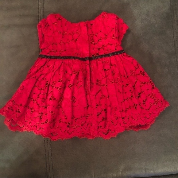 Joe Fresh Red Lace Dress Size 3-6 Months - Picture 4 of 6